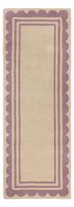 Ljubičasta/u prirodnoj boji ručno rađena vunena staza 80x230 cm Lois Scallop – Flair Rugs