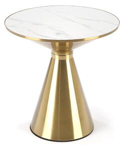 Stolić za kavu Houston 1553Bijeli mramor, Zlatno, 52cm, Keramika, Krug