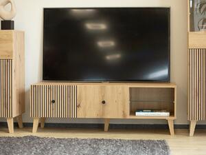 TV stol Bristol G104Artisan hrast, Crna, 135x45x42cm
