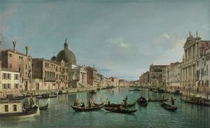 (1697-1768) Canaletto - Reprodukcija umjetnosti The Grand Canal in Venice with San Simeone Piccolo and the Scalzi church, (40 x 24.6 cm)