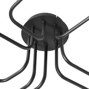 Dizajnerska stropna svjetiljka crna 8 svjetala - Facile