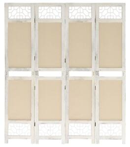 VidaXL 338559 4-Panel Room Divider Cream 140x165 cm Fabric