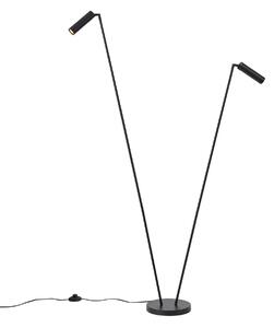 Moderna podna svjetiljka crna 2-svjetla GU10 35mm - Thomas