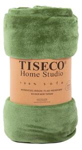 Zeleni prekrivač od mikropliša za bračni krevet 220x240 cm Cosy - Tiseco Home Studio