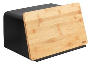 Crna kutija za kruh s poklopcem od bambusa Wenko Kubo
