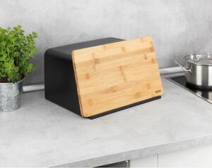 Crna kutija za kruh s poklopcem od bambusa Wenko Kubo