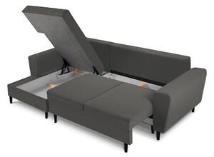 Tamno siva kutna sofa od samta Kooko Home Jazz, lijevi kut