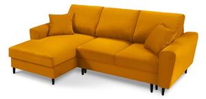 Narančasta kutna sofa od samta Kooko Home Jazz, lijevi kut