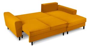 Narančasta kutna sofa od samta Kooko Home Jazz, desni kut