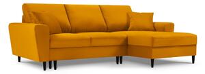 Narančasta kutna sofa od samta Kooko Home Jazz, desni kut