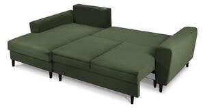 Zelena kutna sofa od samta Kooko Home Jazz, lijevi kut