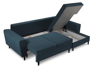 Tamnoplava kutna sofa od samta Kooko Home Jazz, desni kut