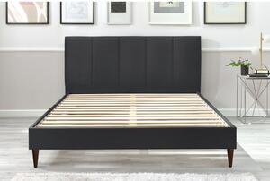 Black Friday - Bračni krevet od tamnosivog baršuna Bobochic Paris Vivara Dark, 160 x 200 cm