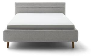 Sivi tapecirani bračni krevet s prostorom za odlaganje s podnicom 180x200 cm Lotte - Meise Möbel