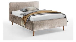 Bež tapecirani bračni krevet s prostorom za odlaganje s podnicom 140x200 cm Mattis - Meise Möbel