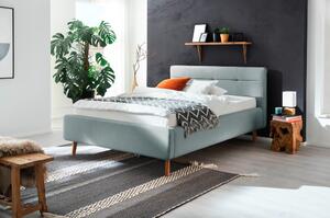 Black Friday - Svijetloplavi tapecirani bračni krevet s prostorom za odlaganje s podnicom 140x200 cm Lotte - Meise Möbel