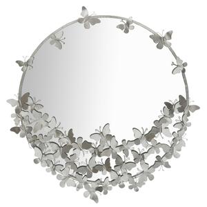 Zidno ogledalo Butterfly Round Silver