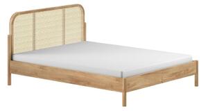 Bračni krevet od punog hrasta bez podnice 180x200 cm u prirodnoj boji Olive Rotan – Vipack
