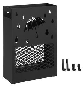 Metalni stalak za kišobrane RAIN, 28x12x41cm, crni SongmicsHome