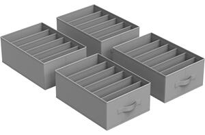 Set od 4 kutije za pohranu, organitatori ladica, 42 x 30 x 17 cm, sivi | SONGMICS