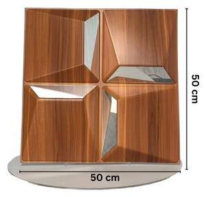 Reflectiva™ 3d Pvc Zidna Ploča S Ogledalom 50 X 50 Cm - Paket Od 8 Komada, Drveni Uzorak