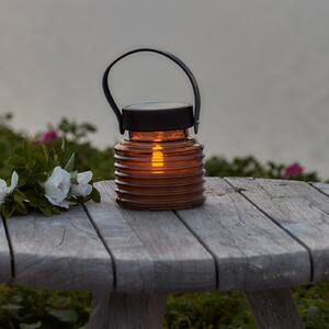 Sirius Aston Jar LED solarna svjetiljka, visina 12 cm, jantarno/smeđa, IP44, Smeđa / hrđa, Staklo