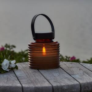 Sirius Aston Jar LED solarna svjetiljka, visina 16 cm, jantarno/smeđa, IP44, Smeđa / hrđa, Staklo