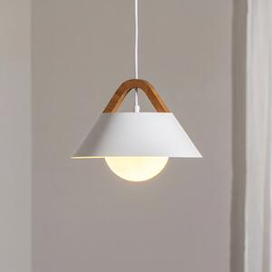 Luminex Viseća svjetiljka Funda, bijela, Ø 30 cm, 1 žarulja, metal/staklo, prigušiva, Bijela, Dnevni boravak/blagovaonica, Metal