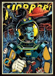 Ilustracija Astronaut in outer space, retro futurism, Man_Half-tube