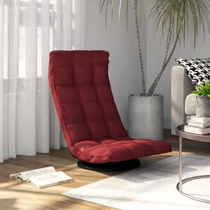 VidaXL Okretna podna stolica od tkanine crvena boja vina