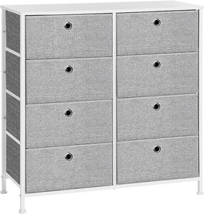 Komoda s ladicama TRENILO 80x81,5 cm, bijela/siva