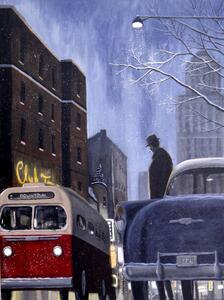 Ilustracija 1950s Private Eye, Dave Rheaume Artist