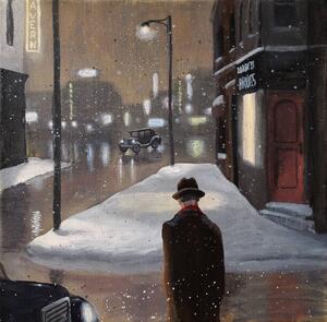 Ilustracija Retro Street Scene, Dave Rheaume Artist