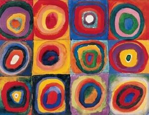 Umjetnički tisak Color Study: Squares with Concentric Circles, Kandinsky, (80 x 60 cm)