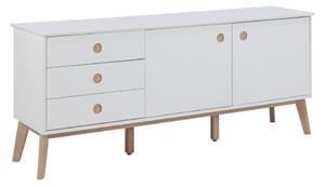 Komoda Oakland 230, Hrast, Bijela, 75x179.9x45cm