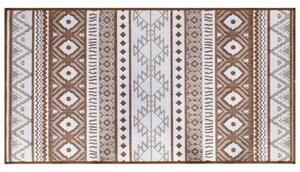 VidaXL Vanjski tepih smeđe-bijeli 80x150 cm reverzibilni dizajn