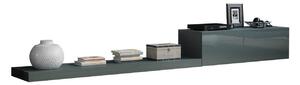 TV stol Charlotte B100, Sjajno siva, Siva, 35x300x42cm