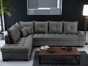 Kutna garnitura Kingsport 105, Tamno sivo, 95x320x223cm, Noge: Drvo
