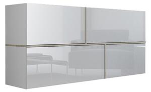 Zidni ormarić Charlotte 100, Sjajno bijela, Bijela, Sonoma hrast, 80x170x40cm