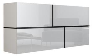 Zidni ormarić Charlotte 100, Crna, Bijela, Sjajno bijela, 80x170x40cm