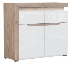 Komoda Revelmi 102, Hrast, Bijela, 89x100x39cm