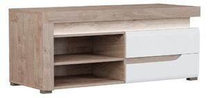 TV stol Revelmi 100, Hrast, Sjajno bijela, 48x115x44.5cm