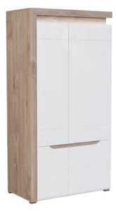 Ormar Revelmi 107, Hrast, Sjajno bijela, 195.5x100x54.5cm