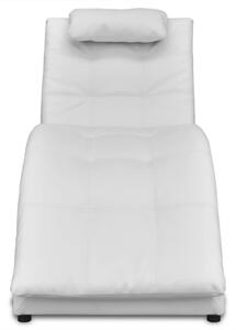 VidaXL Ležaj od umjetne kože sa jastukom bijeli