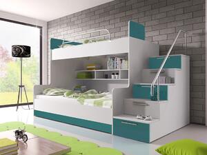 Dvokatan krevet Salmere 111, 90x200, Medijapan, Laminirani iveral, 120x254x166cm