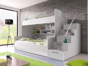 Dvokatan krevet Salmere 111, 90x200, Medijapan, Laminirani iveral, 120x254x166cm