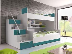 Dvokatan krevet Salmere 111, 90x200, Medijapan, Laminirani iveral, 120x254x166cm