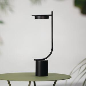 GRUPA Grupa Igram LED punjiva stolna lampa, crna, 40 cm, IP44, prigušiva, Crno, Dnevni boravak/blagovaonica, Aluminij