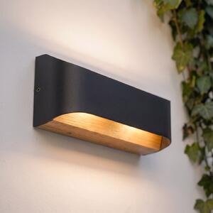 Lindby LED vanjska zidna svjetiljka Lenore, crna, metalna, 36,5 cm, Crno, Aluminij
