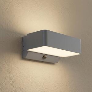 Lindby Fando LED vanjska zidna svjetiljka, antracit, senzor, IP44, Sivo, Aluminij